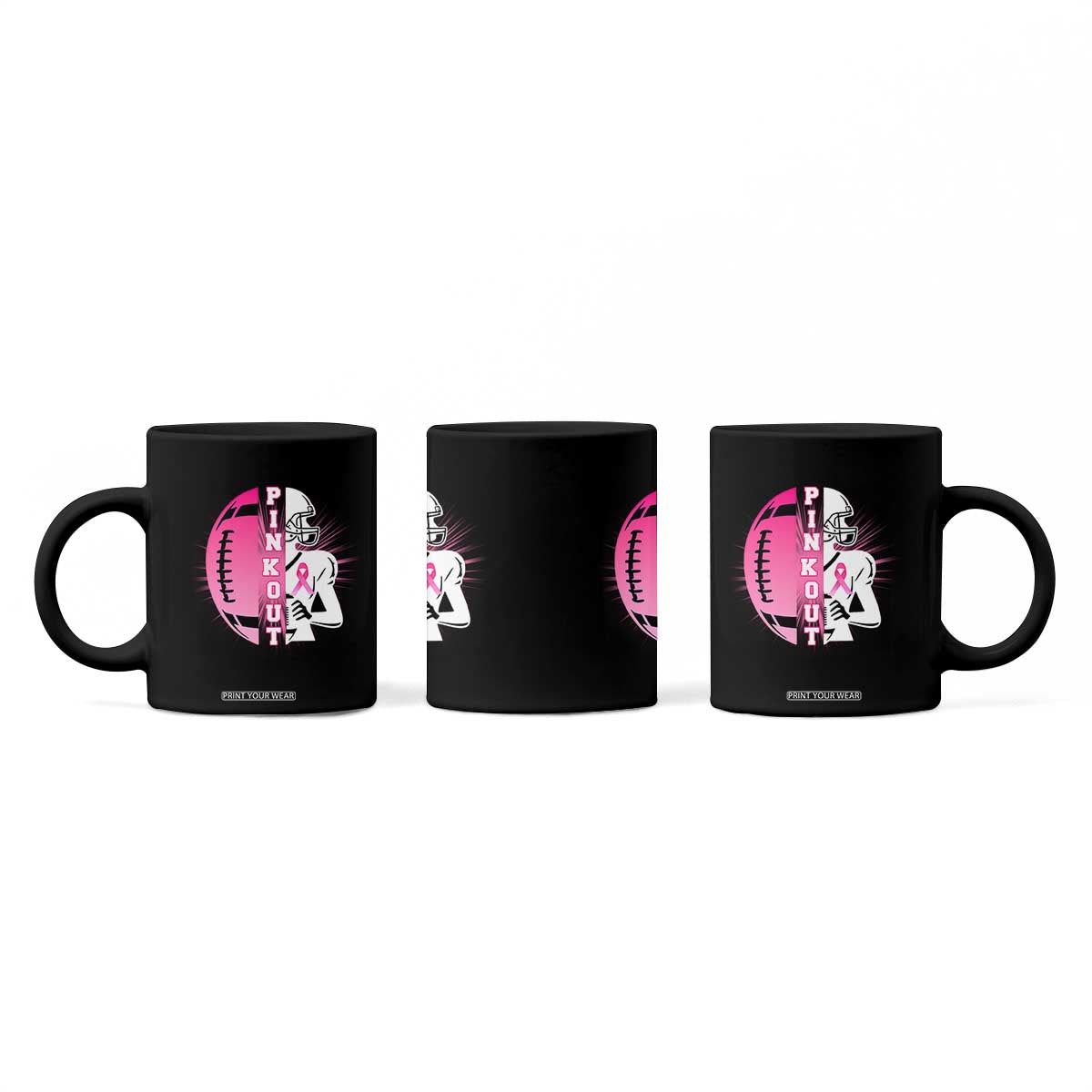 Pink Out Game Day Football Coffee Mug Breast Cancer Support TS12 Print Your Wear