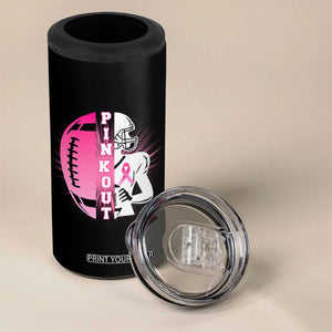 Pink Out Game Day Football 4 in 1 Can Cooler Tumbler Breast Cancer Support TS12 Print Your Wear