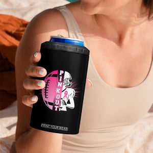 Pink Out Game Day Football 4 in 1 Can Cooler Tumbler Breast Cancer Support TS12 Print Your Wear