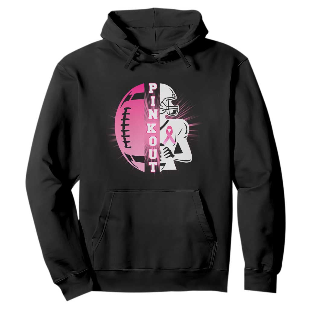 Pink Out Game Day Football Hoodie Breast Cancer Support TS12 Black Print Your Wear