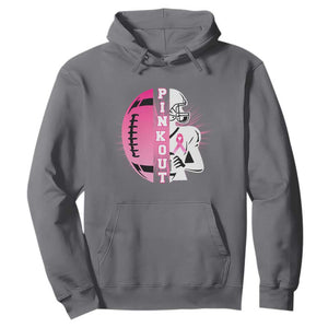 Pink Out Game Day Football Hoodie Breast Cancer Support TS12 Charcoal Print Your Wear