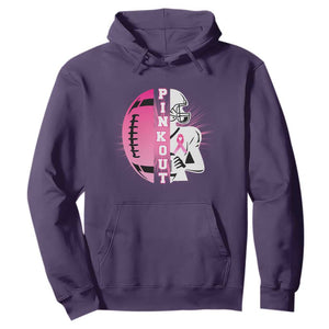 Pink Out Game Day Football Hoodie Breast Cancer Support TS12 Purple Print Your Wear