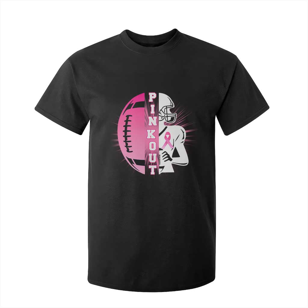 Pink Out Game Day Football T Shirt For Kid Breast Cancer Support TS12 Black Print Your Wear