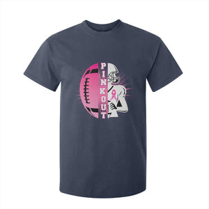Pink Out Game Day Football T Shirt For Kid Breast Cancer Support TS12 Navy Print Your Wear