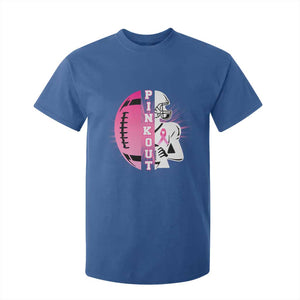 Pink Out Game Day Football T Shirt For Kid Breast Cancer Support TS12 Royal Blue Print Your Wear