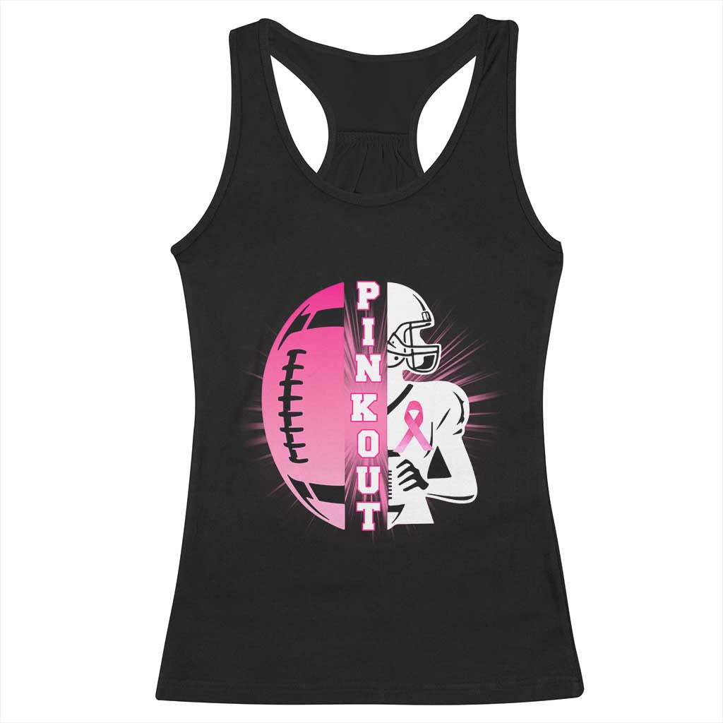 Pink Out Game Day Football Racerback Tank Top Breast Cancer Support TS12 Black Print Your Wear