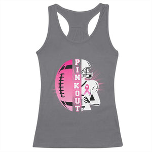 Pink Out Game Day Football Racerback Tank Top Breast Cancer Support TS12 Charcoal Print Your Wear