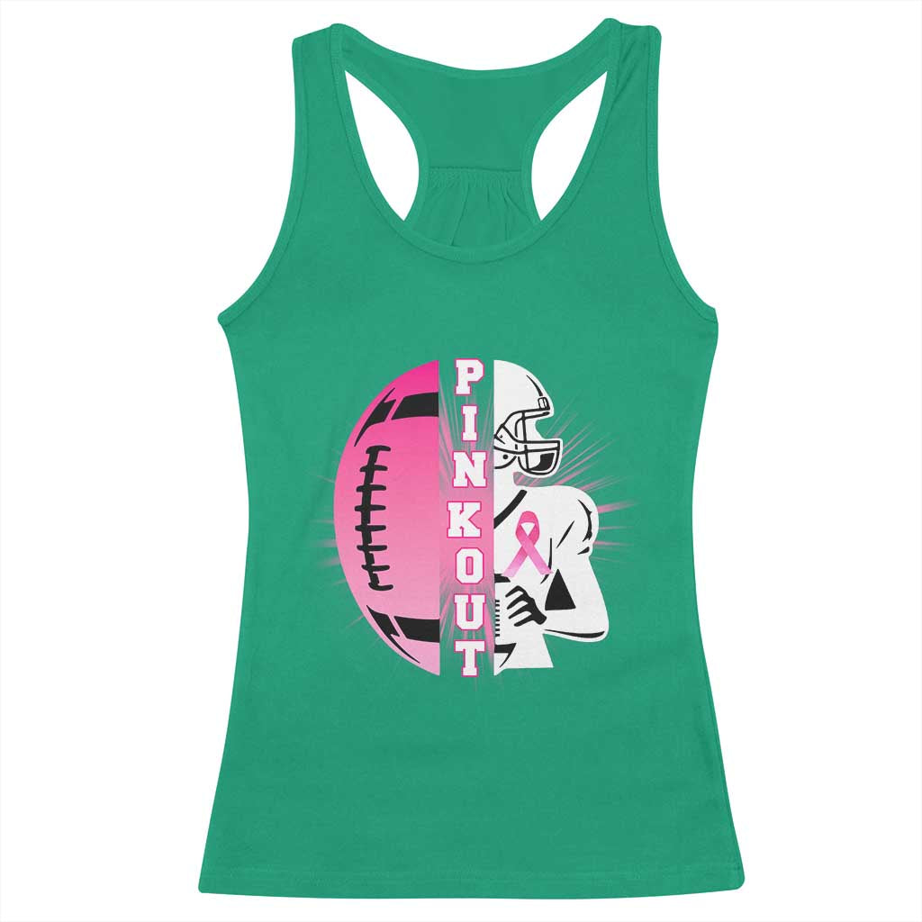 Pink Out Game Day Football Racerback Tank Top Breast Cancer Support TS12 Irish Green Print Your Wear