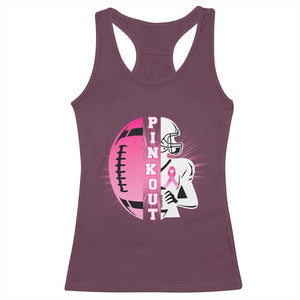 Pink Out Game Day Football Racerback Tank Top Breast Cancer Support TS12 Maroon Print Your Wear