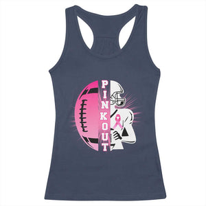 Pink Out Game Day Football Racerback Tank Top Breast Cancer Support TS12 Navy Print Your Wear