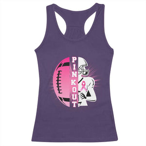 Pink Out Game Day Football Racerback Tank Top Breast Cancer Support TS12 Purple Print Your Wear