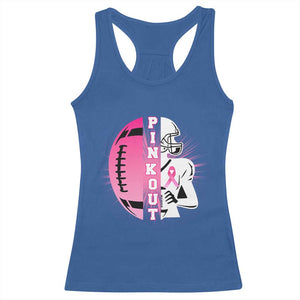 Pink Out Game Day Football Racerback Tank Top Breast Cancer Support TS12 Royal Blue Print Your Wear