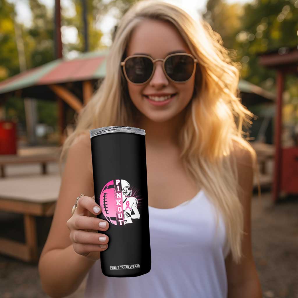 Pink Out Game Day Football Skinny Tumbler Breast Cancer Support TS12 Print Your Wear