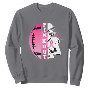 Pink Out Game Day Football Sweatshirt Breast Cancer Support TS12 Charcoal Print Your Wear