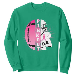 Pink Out Game Day Football Sweatshirt Breast Cancer Support TS12 Irish Green Print Your Wear