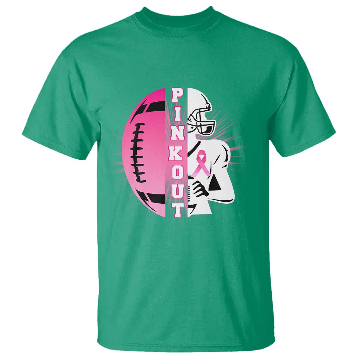 Pink Out Game Day Football T Shirt Breast Cancer Support TS12 Irish Green Print Your Wear