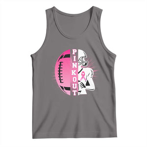 Pink Out Game Day Football Tank Top Breast Cancer Support TS12 Deep Heather Print Your Wear