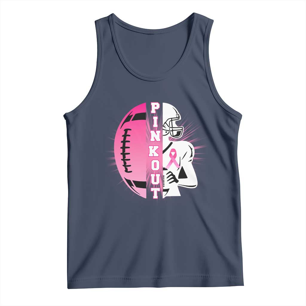Pink Out Game Day Football Tank Top Breast Cancer Support TS12 Navy Print Your Wear