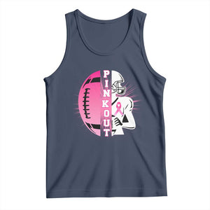 Pink Out Game Day Football Tank Top Breast Cancer Support TS12 Navy Print Your Wear