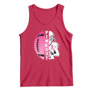 Pink Out Game Day Football Tank Top Breast Cancer Support TS12 Red Print Your Wear