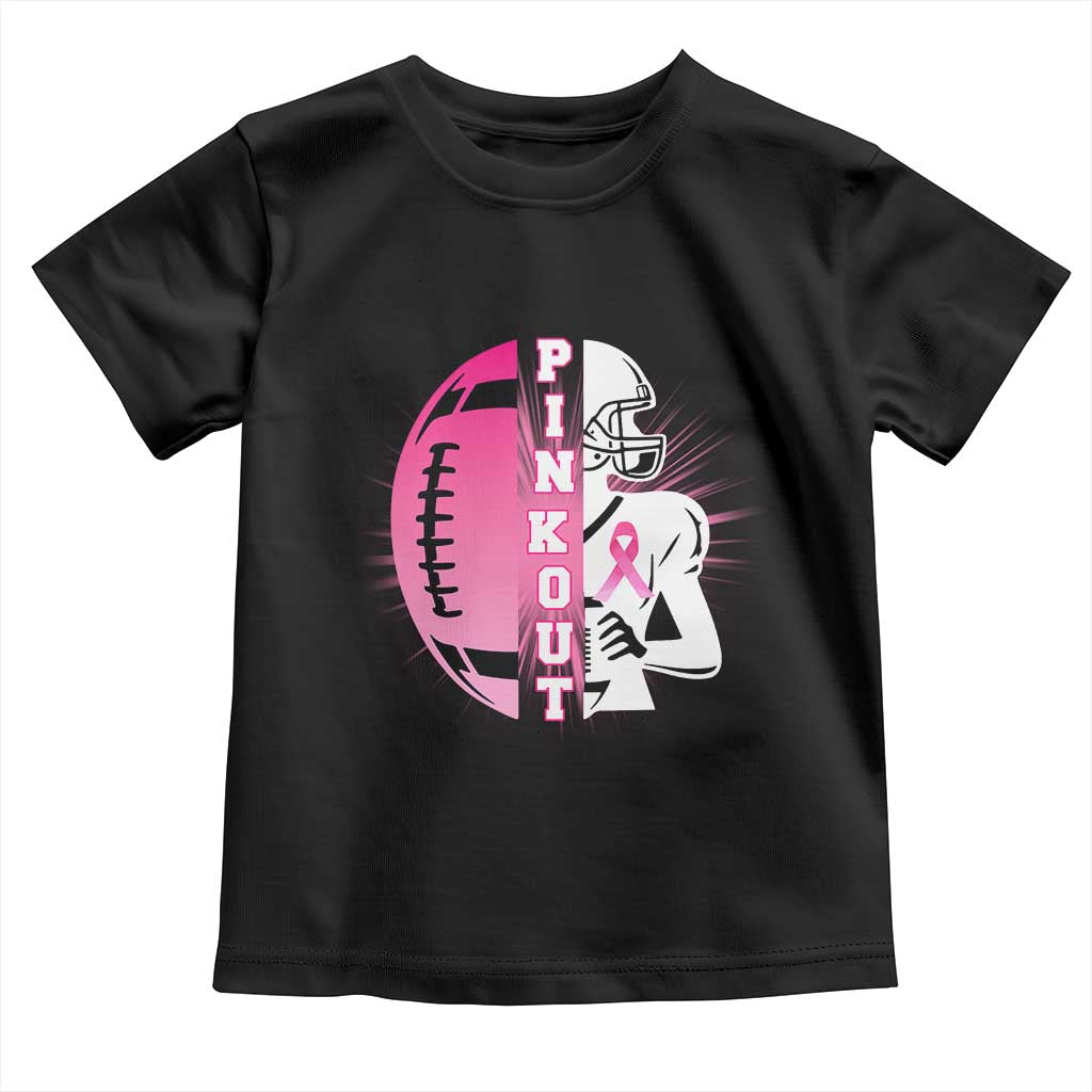 Pink Out Game Day Football Toddler T Shirt Breast Cancer Support TS12 Black Print Your Wear