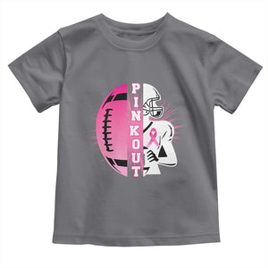Pink Out Game Day Football Toddler T Shirt Breast Cancer Support TS12 Charcoal Print Your Wear