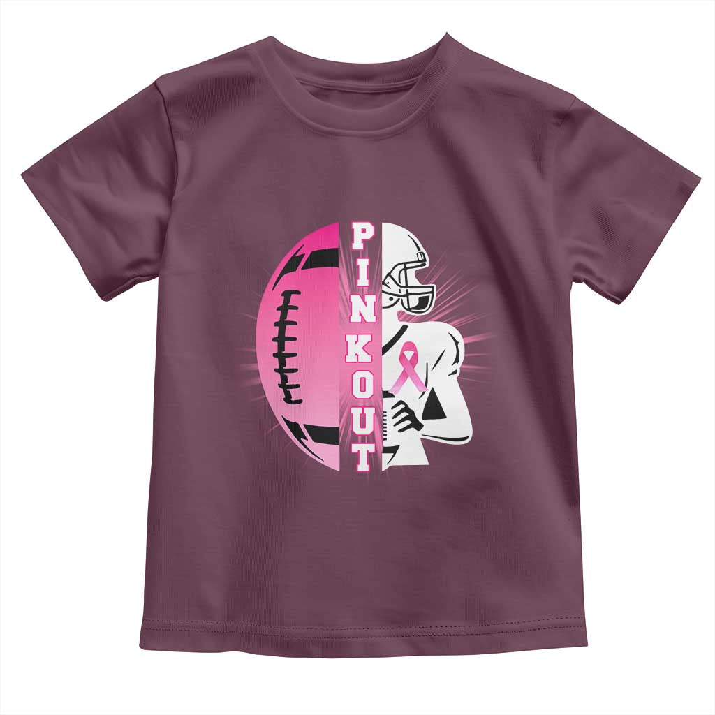 Pink Out Game Day Football Toddler T Shirt Breast Cancer Support TS12 Maroon Print Your Wear