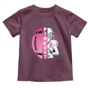 Pink Out Game Day Football Toddler T Shirt Breast Cancer Support TS12 Maroon Print Your Wear