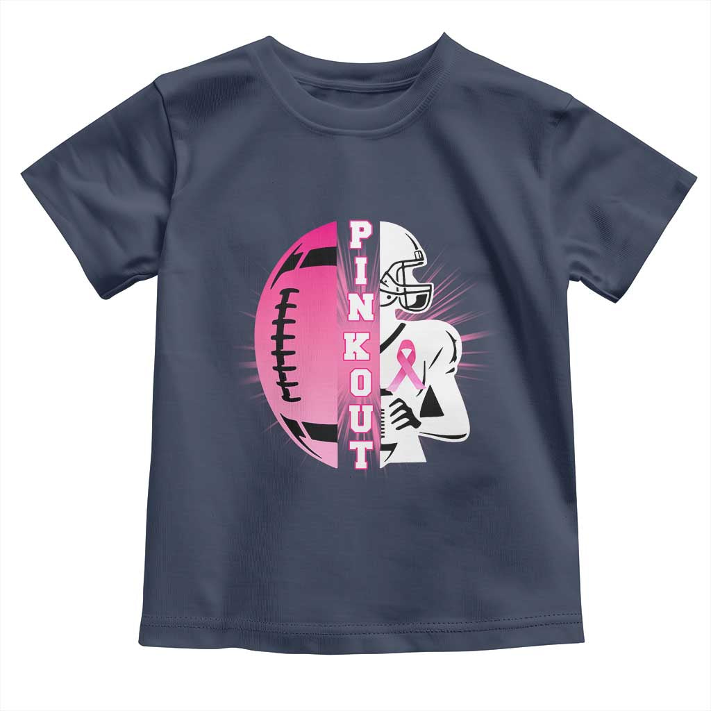 Pink Out Game Day Football Toddler T Shirt Breast Cancer Support TS12 Navy Print Your Wear