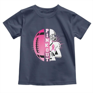Pink Out Game Day Football Toddler T Shirt Breast Cancer Support TS12 Navy Print Your Wear