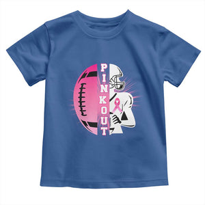 Pink Out Game Day Football Toddler T Shirt Breast Cancer Support TS12 Royal Blue Print Your Wear