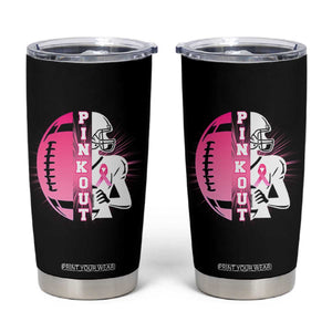 Pink Out Game Day Football Tumbler Cup Breast Cancer Support TS12 Black Print Your Wear