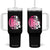 Pink Out Game Day Football Tumbler With Handle Breast Cancer Support TS12 One Size: 40 oz Black Print Your Wear