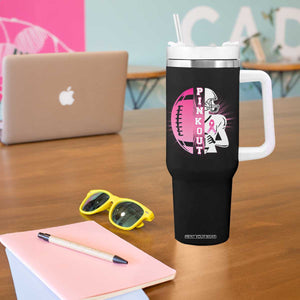 Pink Out Game Day Football Tumbler With Handle Breast Cancer Support TS12 Print Your Wear