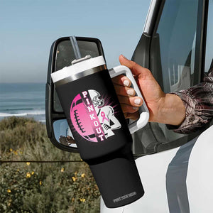 Pink Out Game Day Football Tumbler With Handle Breast Cancer Support TS12 Print Your Wear