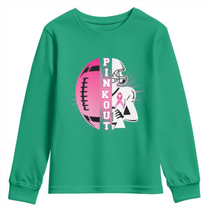 Pink Out Game Day Football Youth Sweatshirt Breast Cancer Support TS12 Irish Green Print Your Wear