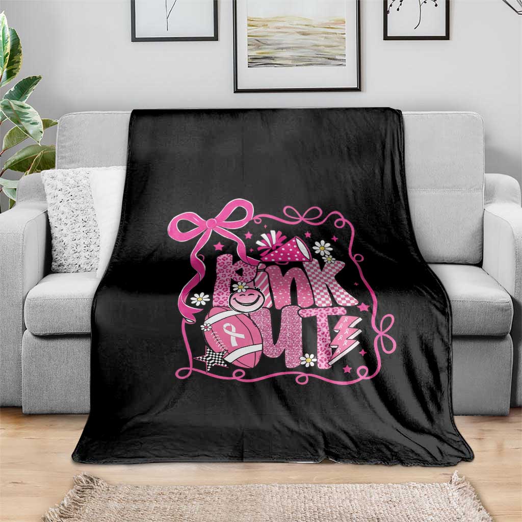 Pink Out Throw Blanket Football Support Breast Cancer Gift TS12 Print Your Wear