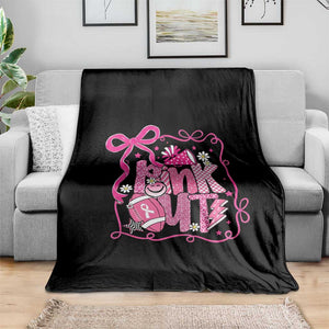 Pink Out Throw Blanket Football Support Breast Cancer Gift TS12 Print Your Wear