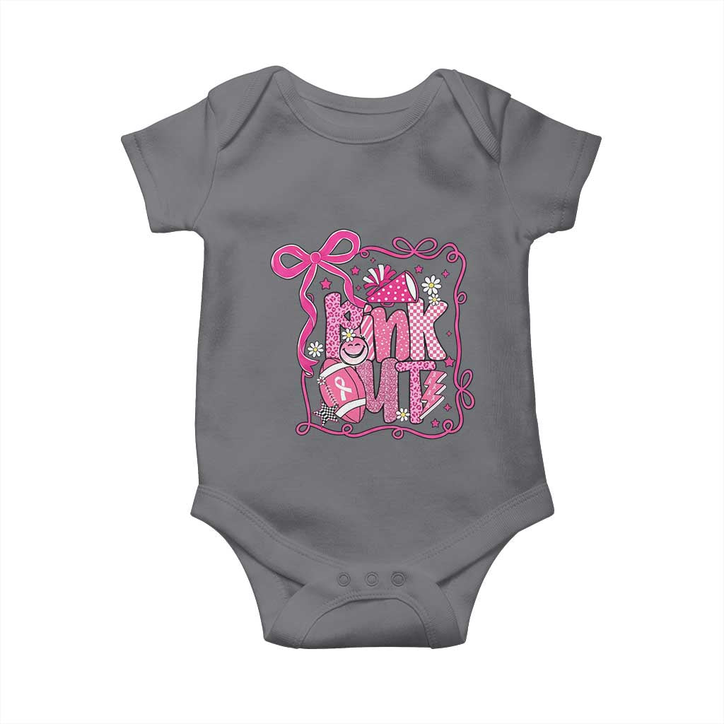 Pink Out Baby Onesie Football Support Breast Cancer Gift TS12 Charcoal Print Your Wear