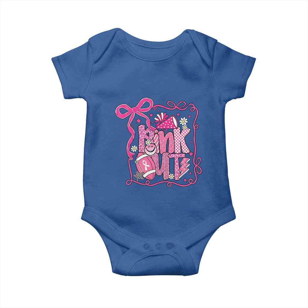 Pink Out Baby Onesie Football Support Breast Cancer Gift TS12 Royal Blue Print Your Wear