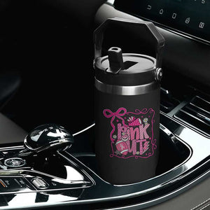 Pink Out Flip Straw Tumbler Football Support Breast Cancer Gift TS12 Print Your Wear
