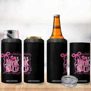 Pink Out 4 in 1 Can Cooler Tumbler Football Support Breast Cancer Gift TS12 Print Your Wear