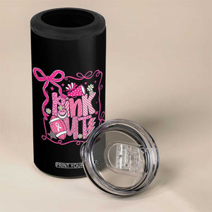 Pink Out 4 in 1 Can Cooler Tumbler Football Support Breast Cancer Gift TS12 Print Your Wear