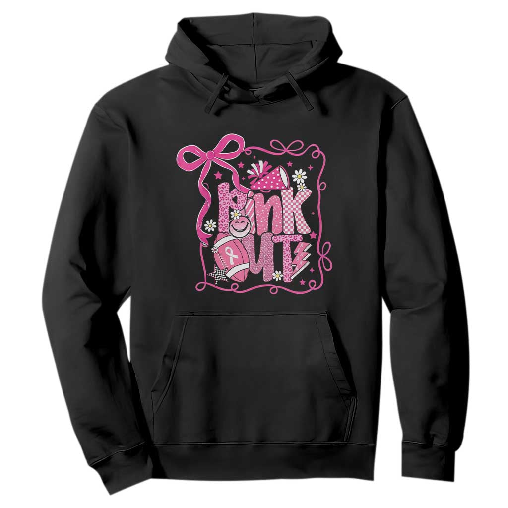 Pink Out Hoodie Football Support Breast Cancer Gift TS12 Black Print Your Wear
