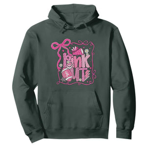 Pink Out Hoodie Football Support Breast Cancer Gift TS12 Dark Forest Green Print Your Wear
