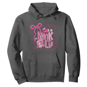 Pink Out Hoodie Football Support Breast Cancer Gift TS12 Dark Heather Print Your Wear