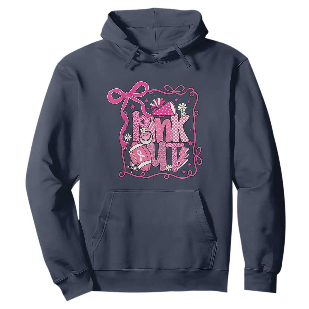 Pink Out Hoodie Football Support Breast Cancer Gift TS12 Navy Print Your Wear