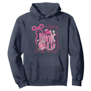 Pink Out Hoodie Football Support Breast Cancer Gift TS12 Navy Print Your Wear