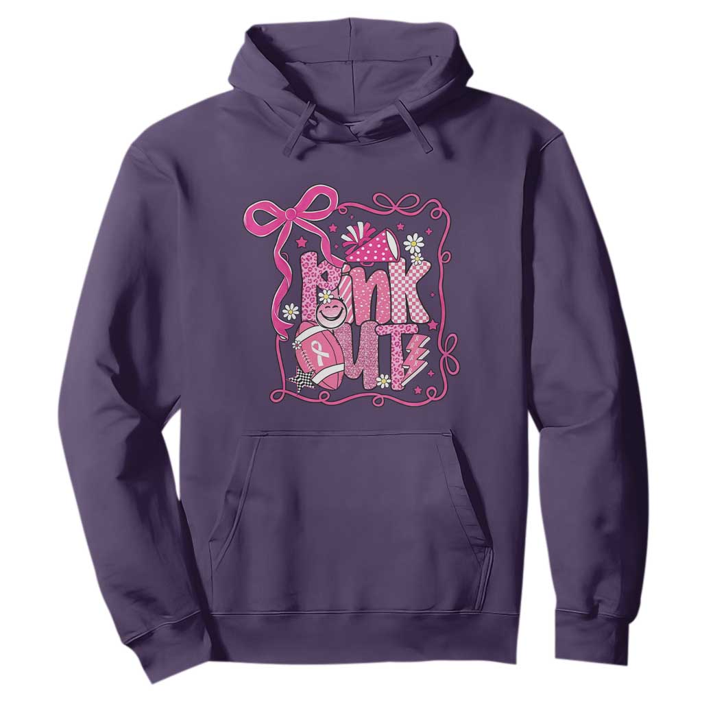 Pink Out Hoodie Football Support Breast Cancer Gift TS12 Purple Print Your Wear
