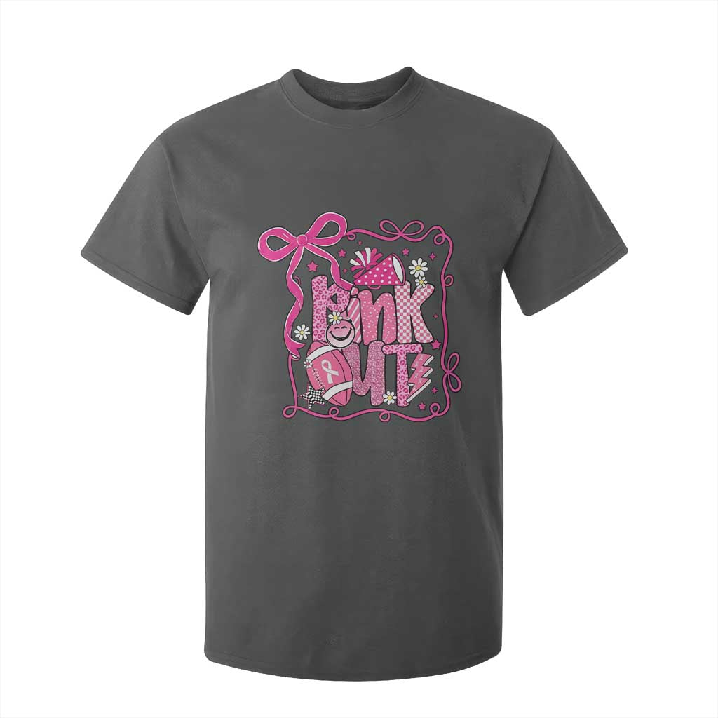 Pink Out T Shirt For Kid Football Support Breast Cancer Gift TS12 Dark Heather Print Your Wear